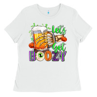 White Lets Get Boozy Ladies Tee - texasbilliewilder