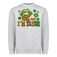 Kiss Me Im Irish St Patricks Lip Stain Heavyweight Sweatshirt | Teevron
