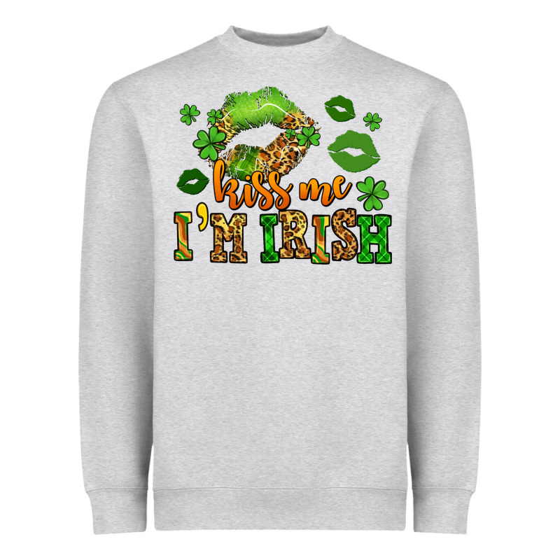 Kiss Me Im Irish St Patricks Lip Stain Heavyweight Sweatshirt by LillyAllenDesigns | Teevron
