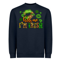 Navy kiss me im irish st patricks lip stain Heavyweight Sweatshirt - LillyAllenDesigns