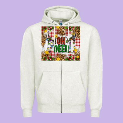 Oh Deer Zipper Hoodie Designed By Artiststas