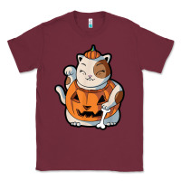 Burgundy cute kawaii maneki neko cat halloween pumpkin costume boys Classic Tee - trangStudio
