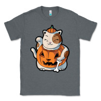 Charcoal Heather cute kawaii maneki neko cat halloween pumpkin costume boys Classic Tee - trangStudio