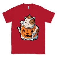Red cute kawaii maneki neko cat halloween pumpkin costume boys Classic Tee - trangStudio