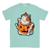 Seafoam cute kawaii maneki neko cat halloween pumpkin costume boys Classic Tee - trangStudio