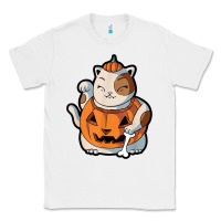 White cute kawaii maneki neko cat halloween pumpkin costume boys Classic Tee - trangStudio