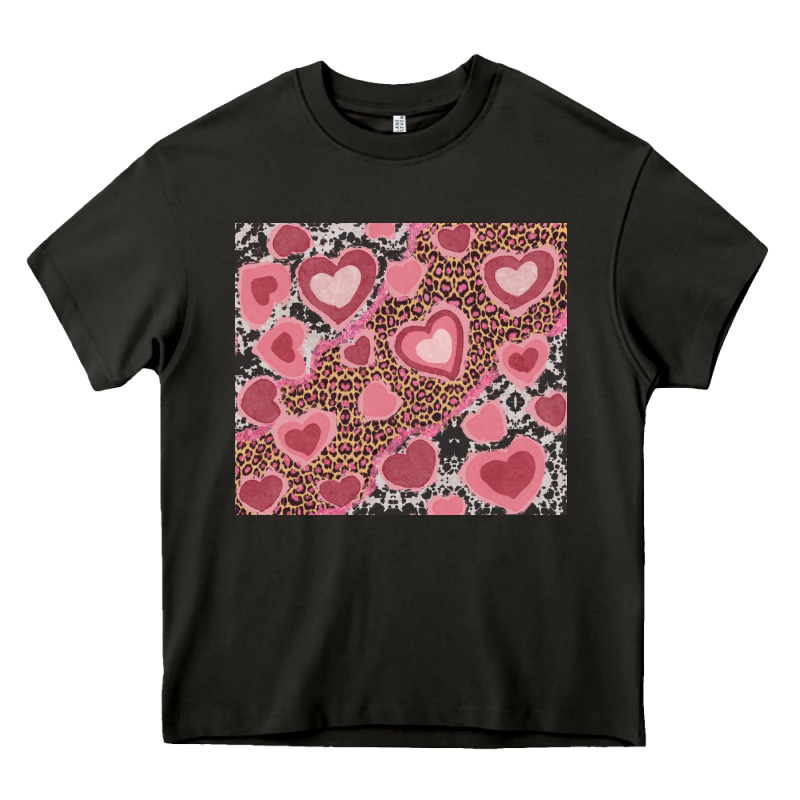 Valentine's Day Hearts With Leopard And Cowhide Heavy Core Tee by RanaPortraitStore | Teevron