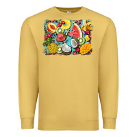 Antique Gold summer fruits background Premium Sweatshirt - BarkalooDesign
