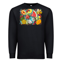 Black summer fruits background Premium Sweatshirt - BarkalooDesign