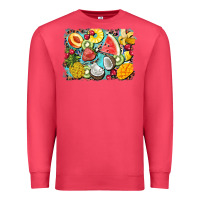 Cardinal summer fruits background Premium Sweatshirt - BarkalooDesign