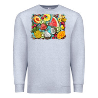 Heather Grey summer fruits background Premium Sweatshirt - BarkalooDesign