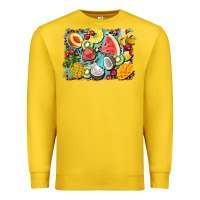 Lemon summer fruits background Premium Sweatshirt - BarkalooDesign