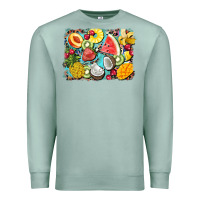 Seafoam summer fruits background Premium Sweatshirt - BarkalooDesign