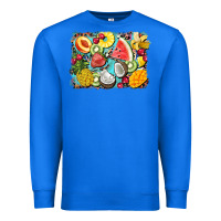 True Royal summer fruits background Premium Sweatshirt - BarkalooDesign