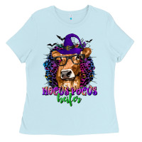 Baby Blue Hocus Pocus Heifer with Cow and Halloween Ladies Tee - texasbilliewilder