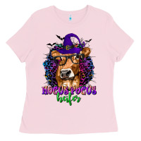 Bubblegum Pink Hocus Pocus Heifer with Cow and Halloween Ladies Tee - texasbilliewilder