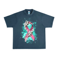 Midnight Navy cancer ribbon Urban Heavy Tee - CowGirlArtShop