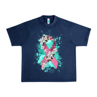 Navy cancer ribbon Urban Heavy Tee - CowGirlArtShop