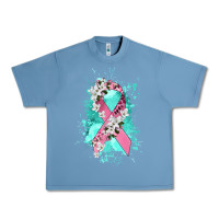Pebble Blue cancer ribbon Urban Heavy Tee - CowGirlArtShop