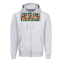 Heather Grey Santa skeleton christmas Zipper Hoodie - Artiststas