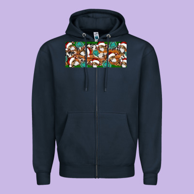 Santa Skeleton Christmas Zipper Hoodie Designed By Artiststas