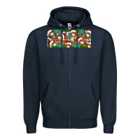 Navy Santa skeleton christmas Zipper Hoodie - Artiststas