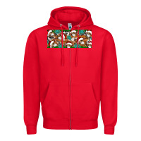 Red Santa skeleton christmas Zipper Hoodie - Artiststas