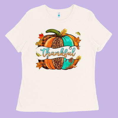 Pumpkin Thankful Ladies Tee Designed By Nancycooperartshop