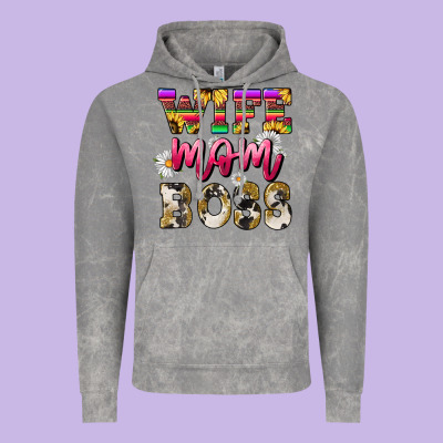 Wife Mom Boss Daisy Mother's Day Vintage Hoodie Designed By Howdyjamesfarm