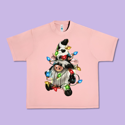 Christmas Cow Gnome Urban Heavy Tee Designed By Cowgirlartshop