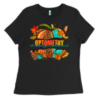 Black optometry thankful grateful blessed pumpkin Ladies Tee - NancyCooperArtShop