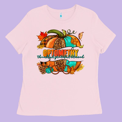 Optometry Thankful Grateful Blessed Pumpkin Ladies Tee Designed By Nancycooperartshop