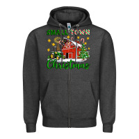 Charcoal Heather Small Town Christmas Zipper Hoodie - Artiststas