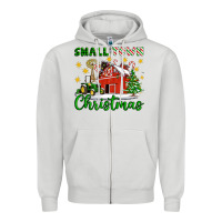 Dove Grey Small Town Christmas Zipper Hoodie - Artiststas