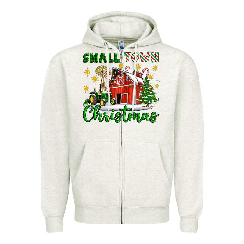 Small Town Christmas Zipper Hoodie by Artiststas | Teevron