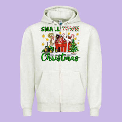 Small Town Christmas Zipper Hoodie Designed By Artiststas