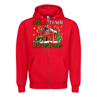 Red Small Town Christmas Zipper Hoodie - Artiststas