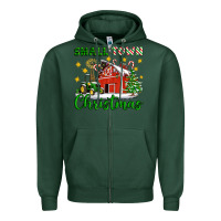 Sports Green Small Town Christmas Zipper Hoodie - Artiststas
