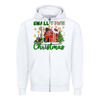 White Small Town Christmas Zipper Hoodie - Artiststas
