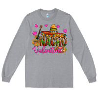 Heather Grey nacho valentine Long Sleeve Tee - OliviaCreatesArt