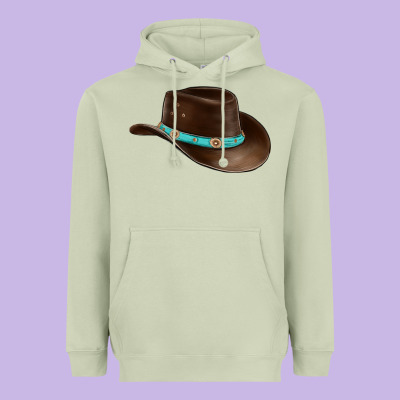 Cowboy Cap Heavyweight Hoodie Designed By Barkaloodesign