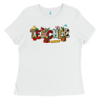 White Christmas Teacher Ladies Tee - NancyCooperArtShop