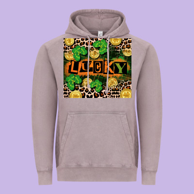 St. Patricks Day Lucky Vintage Hoodie Designed By Cowgirlartshop