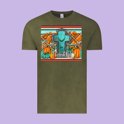 Fall Thankfull Cross Vintage Tee Designed By Jasminsmagicworld