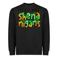 Black little miss shenanigans St. Patrick's Heavyweight Sweatshirt - LillyAllenDesigns