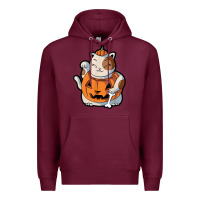 Burgundy cute kawaii maneki neko cat halloween pumpkin costume boys Premium Hoodie - trangStudio