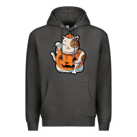 Charcoal Heather cute kawaii maneki neko cat halloween pumpkin costume boys Premium Hoodie - trangStudio