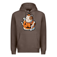 Coffee cute kawaii maneki neko cat halloween pumpkin costume boys Premium Hoodie - trangStudio