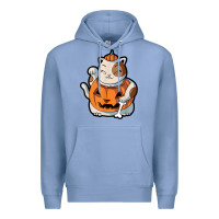 Colony Blue cute kawaii maneki neko cat halloween pumpkin costume boys Premium Hoodie - trangStudio
