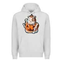 Dove Grey cute kawaii maneki neko cat halloween pumpkin costume boys Premium Hoodie - trangStudio